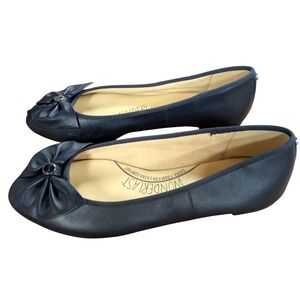 Circus by Sam Edelman Carmen Bow Ballet Flats Navy Leather Size 10